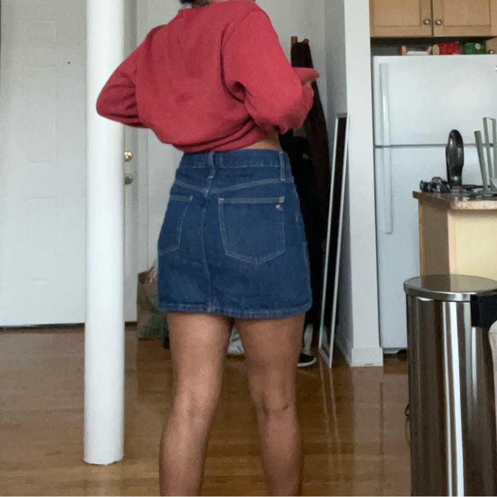 Madewell Rigid Denim Straight Mini Skirt 27 - Picture 2 of 11